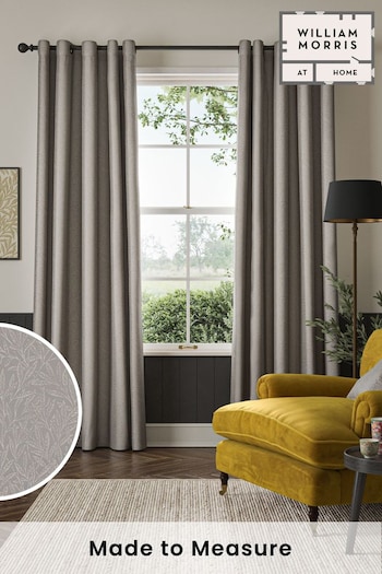 William Morris At Home Iron Grey Willow Woven Made to Measure Curtains (481635) | £119