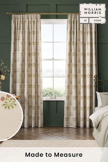 William Morris At Home Natural Lily Flower Embroidery Made to Measure Curtains (481788) | £128