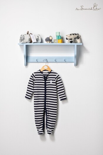 The Essential One Baby Boys Sleepsuit In Grey/Navy Stripe (481831) | £15