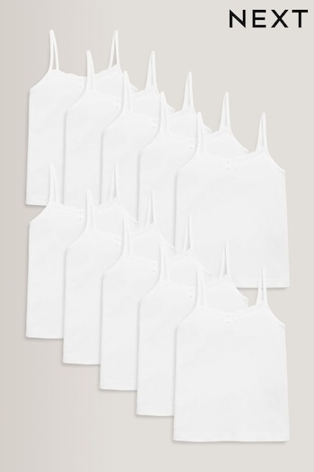 White 10 Pack Strappy Cami Vests (1.5-16yrs) (481888) | £20 - £28