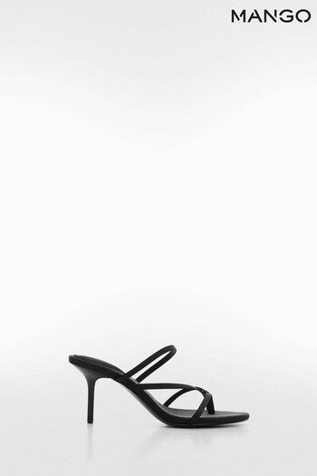 Mango Strappy Heeled Black Sandals (481979) | £50