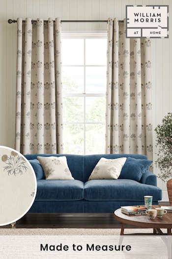 William Morris At Home Natural Lily Flower Embroidery Made to Measure Curtains (482070) | £128
