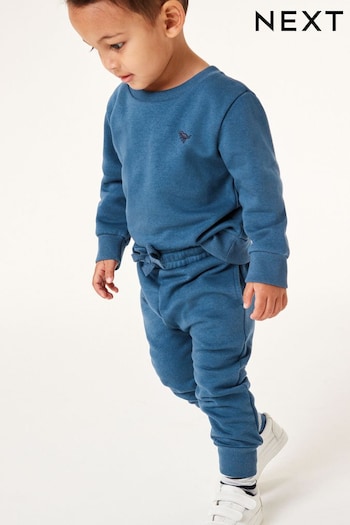 Mid Blue Jersey Sweatshirt And Joggers Set (3mths-7yrs) (482131) | £10 - £14