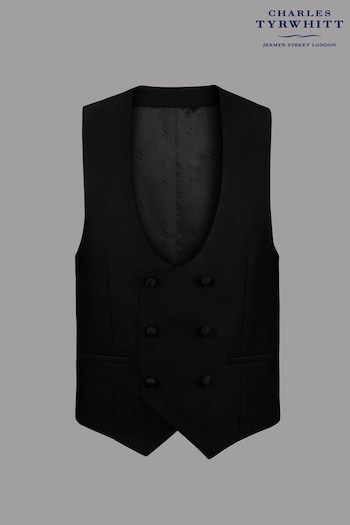 Charles Tyrwhitt Black Adjustable Fit Dinner Suit Double Breasted Waistcoat (482204) | £100