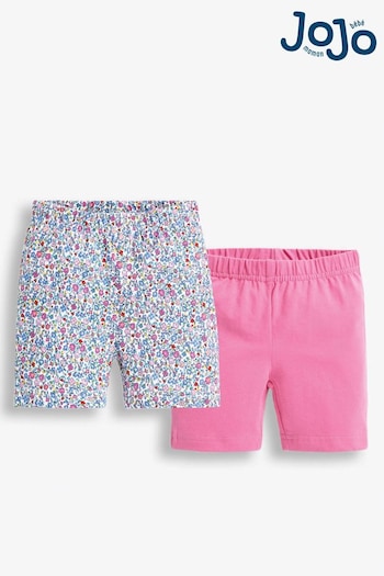 JoJo Maman Bébé Summer Ditsy Pink Floral 2-Pack Shorts (482538) | £15