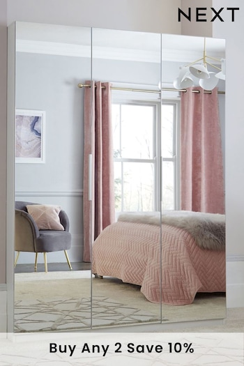 Mirror Luxe Mirrored Semi Fitted Triple Mirror Sloane Collection (482594) | £799