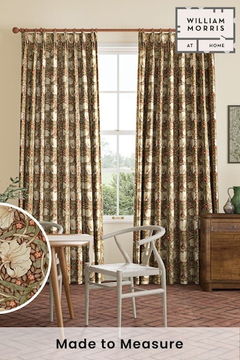 William Morris At Home Green Pimpernel Velvet Made to Measure Curtains (483135) | £119