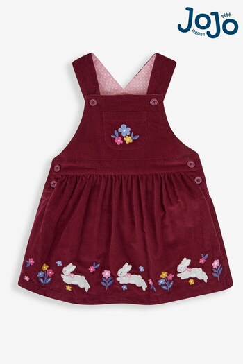 JoJo Maman Bébé Berry Bunny Appliqué Cord Pinafore Dress (483156) | £26.50