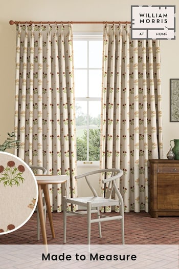 William Morris At Home Natural Lily Flower Embroidery Made to Measure Curtains (483254) | £128