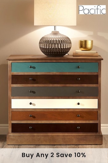 Pacific Multi Pine Wood Six Drawers Chest (483325) | £385