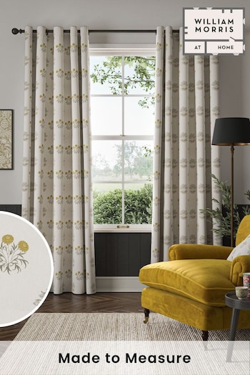 William Morris At Home Natural Lily Flower Embroidery Made to Measure Curtains (483429) | £128