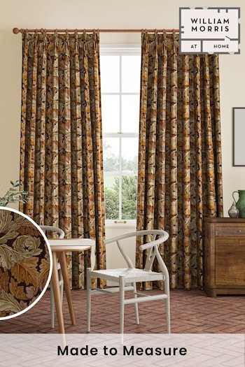 William Morris At Home Natural Acanthus Velvet Made to Measure Curtains (483430) | £119