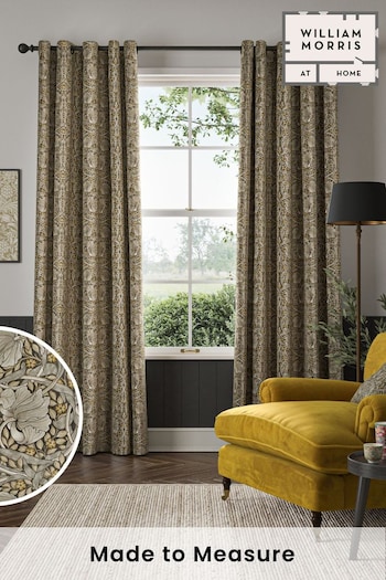 William Morris At Home Flint Grey Pimpernel Velvet Made to Measure Curtains (483588) | £119