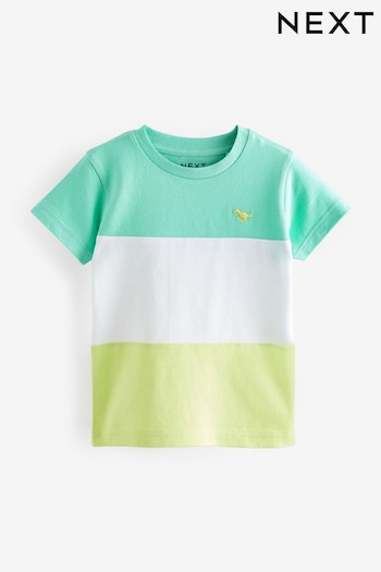 Green/Yellow Short Sleeve Colourblock T-Shirt (3mths-7yrs) (483807) | £4 - £6