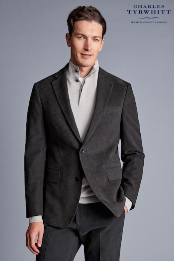 Charles Tyrwhitt Grey Italian Moleskin Slim Fit Jacket (483986) | £250