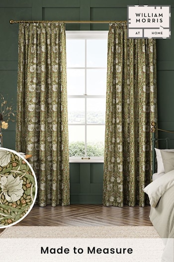 William Morris At Home Green Pimpernel Velvet Made to Measure Curtains (484206) | £119
