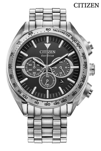 Citizen Gents Silver Tone Eco-Drive Chronograph Bracelet Sport Watch (484279) | £429