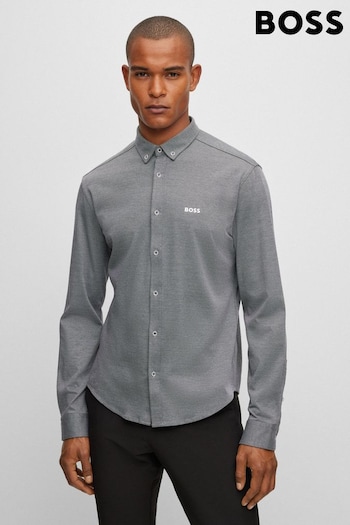 BOSS Blue Biado Button Down Collar Long Sleeve Shirt (485387) | £119