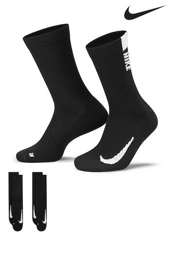 Nike Flyleather Black/White Multiplier Crew Socks 2 Pack (485677) | £17