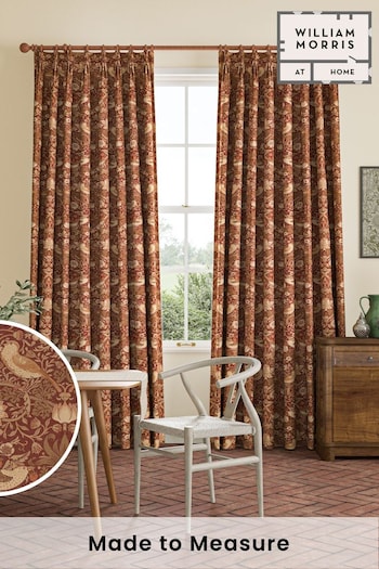 William Morris At Home Red Strawberry Thief Made to Measure Curtains (486300) | £109