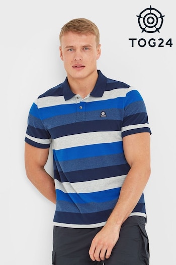 Tog 24 Blue/White Flaxby Deep Port Polo T-Shirt (486922) | £29