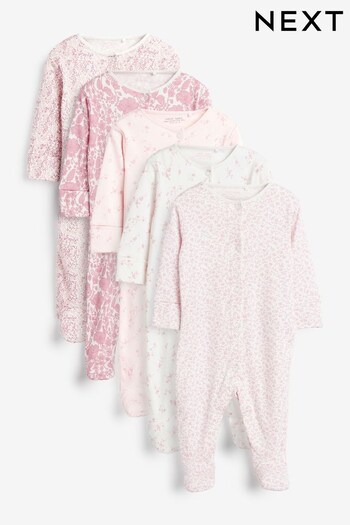 Pink Floral adidas Sleepsuits 5 Pack (0-2yrs) (487281) | £27 - £29