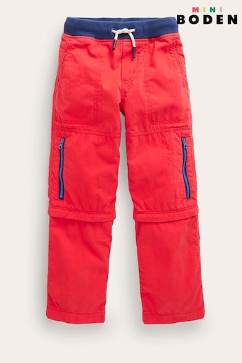 Boden Red Zip-off Techno Trousers Leopardm (487526) | £32 - £37