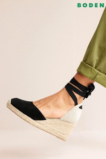 Boden Black Cassie Espadrille Wedges (487561) | £85