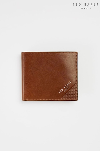 Ted Baker Prug Embossed Corner Leather Bifold Wallet With Coin (487624) | £59