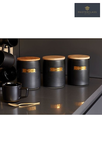 Masterclass Black Matt Black Ceramic Coffee Storage Jar (487879) | £19