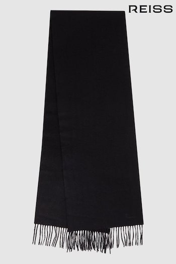 Reiss Black Picton Cashmere Blend Scarf (488061) | £68