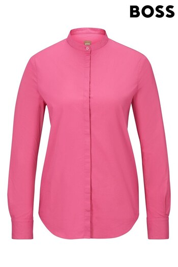 BOSS Pink Relaxed Fit Collarless Blouse (488144) | £99