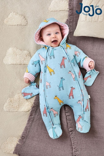 JoJo Maman Bébé Duck Egg Giraffe Print Pramsuit (488387) | £36.50