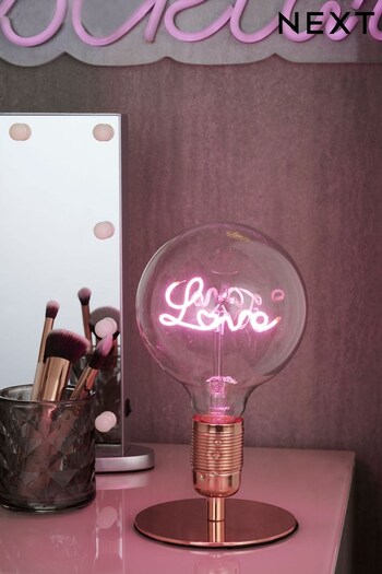 Rose Gold Love Light Bulb Decorative Feature Light (488508) | £35