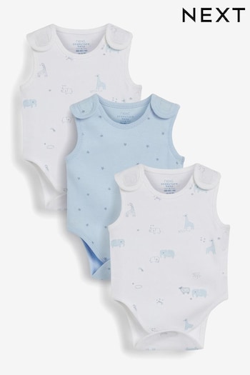 Blue 3 Pack Premature Vest Baby Bodysuits (488887) | £11