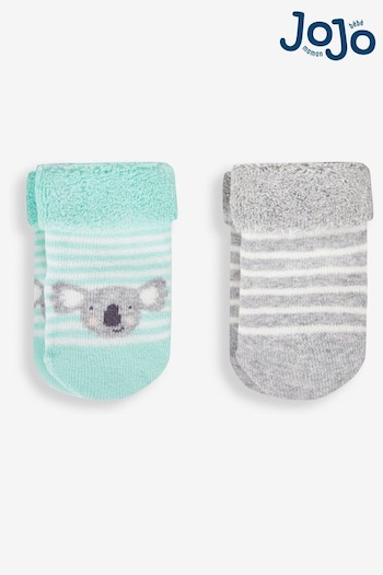 JoJo Maman Bébé Marl Grey Koala Baby Socks 2-Pack (488969) | £5.50