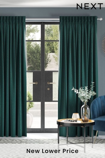 Dark Teal Green Chenille Made to Measure Curtains (489086) | £100