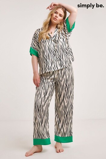 Simply Be Zebra Print Satin Pyjama Set (489724) | £28