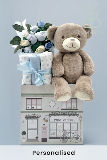New Baby Blue Welcome Hamper with Frankie Bear Soft Toy (489922) | £78