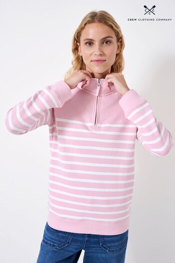 Crew Clothing Company Light Pink Half Zip Sweatshirt (490464) | £59