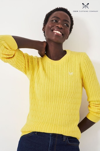 Crew Clothing Company Lemon Yellow Textured Cotton Jumper (490486) | £55