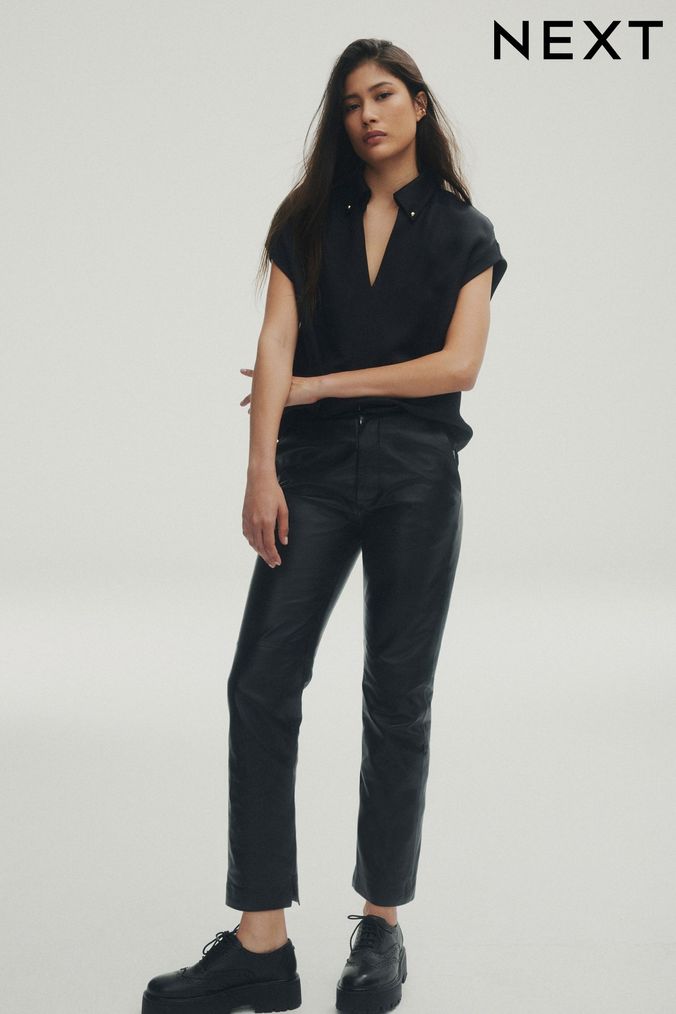 Next womens outlet leather trousers