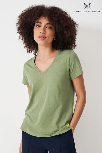 Crew Clothing Company Khaki Green Cotton T-Shirt (491265) | £22