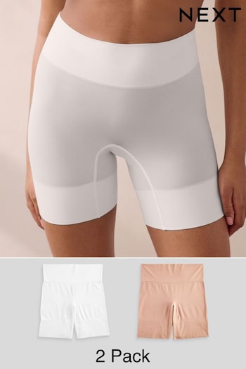 Nude/White Seamfree Smoothing Anti-Chafe Shorts 2 Pack (491329) | £25