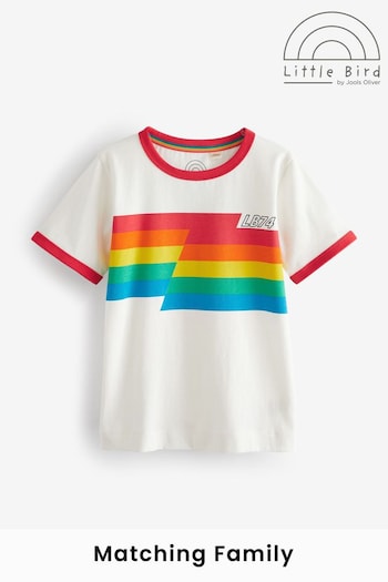 Little Bird by Jools Oliver Red/Ecru Stripe Short Sleeve Raglan Colourful T-Shirt (491857) | £11 - £14