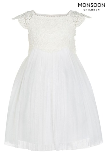 Monsoon Cream Baby Estella Dress (491954) | £43 - £46