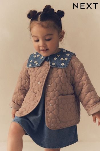 Natural Corduroy Quilted Coat (3mths-7yrs) (492076) | £22 - £26