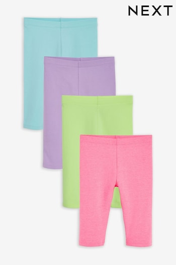 Neon Cropped Leggings Floral 4 Pack (3-16yrs) (492301) | £13 - £20