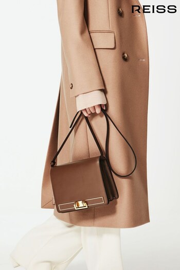 Reiss Brown Lexington Leather Shoulder Bag (492462) | £178