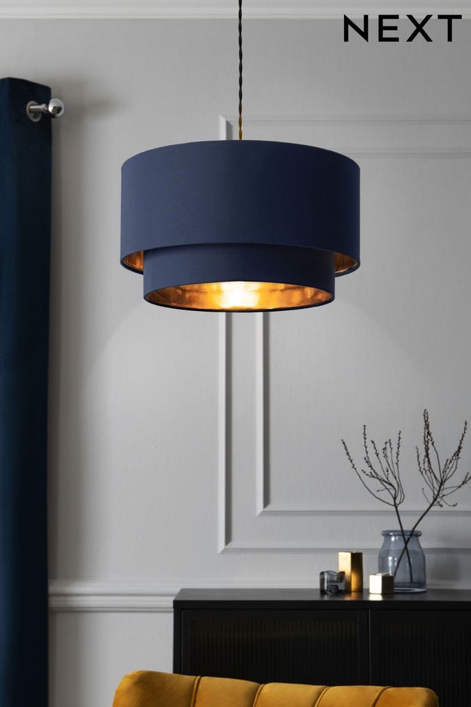 Navy blue pendant sales light shade